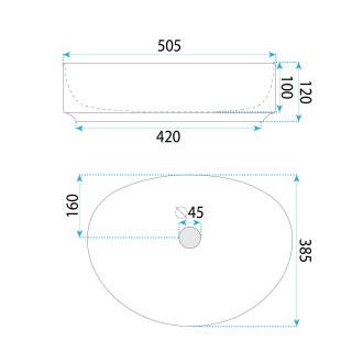 REA Joana 50 Umyvadlo na desku REA-U6370