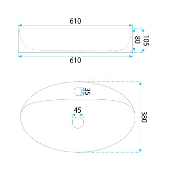 Rea Umyvadlo na desku REA Nastazja 61 REA-U6359