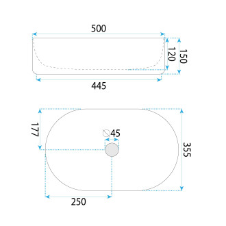 Rea Umyvadlo na desku Oktawia REA-U6366