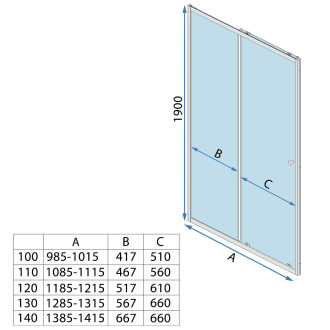 REA Sprchové dveře Primo Slide 120 Chrome REA-K0566