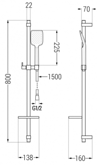 Vanová souprava Mexen Libra DQ62, černá - 745113DQ62-70