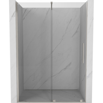 Posuvné sprchové dveře Mexen Velar 130 cm, průhledné, kartáčovaný nikl - 871-130-000-01-97