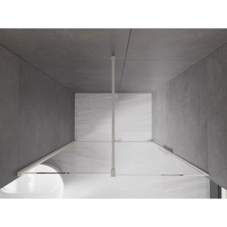 Posuvné sprchové dveře Mexen Velar 130 cm, průhledné, kartáčovaný nikl - 871-130-000-01-97