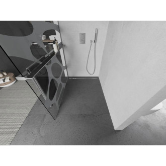 Mexen Kioto+ L sprchová zástěna s poličkou 70 x 200 cm, bílá vlna, chrom - 800-070-123-01-97