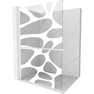 Mexen Kioto+ L Sprchová zástěna s policí 110 x 200 cm, bílá vlna, bílá - 800-110-123-20-97