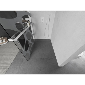 Mexen Kioto+ L Sprchová zástěna s policí 120 x 200 cm, bílá vlna, bílá - 800-120-123-20-97