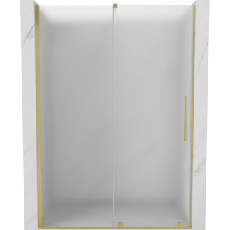 Posuvné sprchové dveře Mexen Velar 150 cm, matné, kartáčované zlato - 871-150-000-31-55
