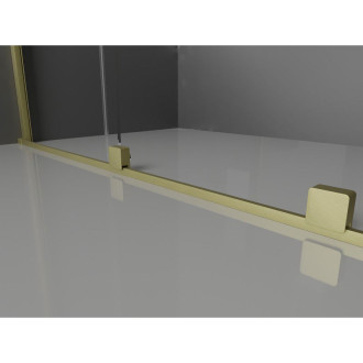 Posuvné sprchové dveře Mexen Velar 150 cm, matné, kartáčované zlato - 871-150-000-31-55