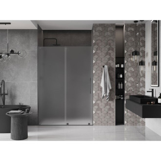 Posuvné sprchové dveře Mexen Velar 160 cm, matné, stříbrné - 871-160-000-31-95