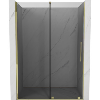 Posuvné sprchové dveře Mexen Velar 140 cm, grafit, zlato - 871-140-000-41-50