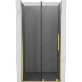 Posuvné sprchové dveře Mexen Velar 120 cm, grafit, kartáčované zlato - 871-120-000-41-55