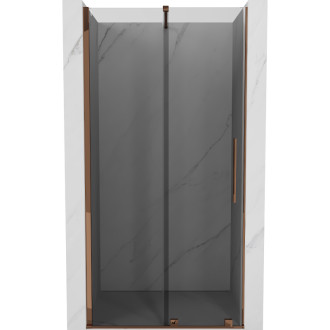 Posuvné sprchové dveře Mexen Velar 110 cm, grafit, růžové zlato - 871-110-000-41-60