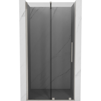 Posuvné sprchové dveře Mexen Velar 90 cm, grafit, kartáčovaný nikl - 871-090-000-41-97