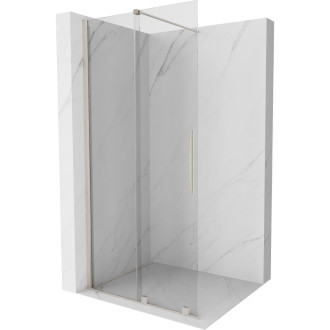 Mexen Velar Posuvná sprchová zástěna 70 x 200 cm, 8 mm průhledná, kartáčovaný nikl - 871-070-000-03-97