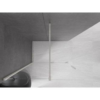 Mexen Velar Posuvná sprchová zástěna 140 x 200 cm, 8 mm průhledná, kartáčovaný nikl - 871-140-000-03-97