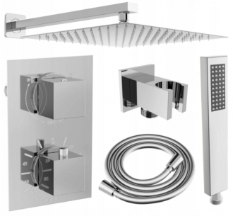 Mexen Cube DR02 podomítkový sprchový set s dešťovou sprchou 25 cm, chrom - 77502DR0225-00