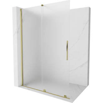 Mexen Velar Posuvná sprchová zástěna 160 x 200 cm, matná 8 mm, zlatá - 871-160-000-33-50