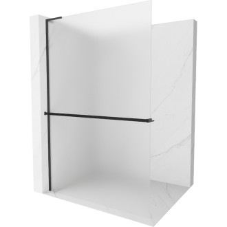 Mexen Kioto+ L Sprchová zástěna s policí 80 x 200 cm, matná, černá - 800-080-123-70-30