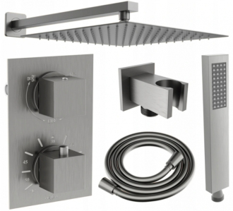 Mexen Cube DR02 podomítkový sprchový set s dešťovou sprchou 25 cm, grafit - 77502DR0225-66