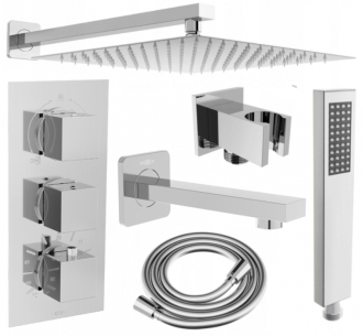 Mexen Cube DR02 podomítkový vanový/Sprchový set s 25 cm, chrom 77503DR0225-00