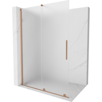 Mexen Velar Posuvná sprchová zástěna 160 x 200 cm, 8 mm matná, kartáčovaná měď - 871-160-000-33-65