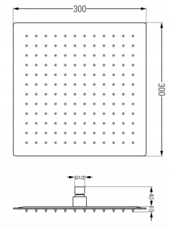 Sada podomítkové vany a sprchy Mexen Cube DR02 s 25 cm, černá 77503DR0225-70