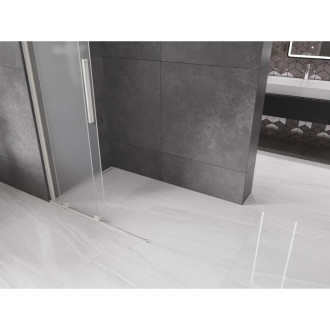Mexen Velar Posuvná sprchová zástěna 75 x 200 cm, 8 mm matná, kartáčovaný nikl - 871-075-000-33-97