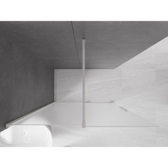 Mexen Velar Posuvná sprchová zástěna 150 x 200 cm, 8 mm matná, kartáčovaný nikl - 871-150-000-33-97