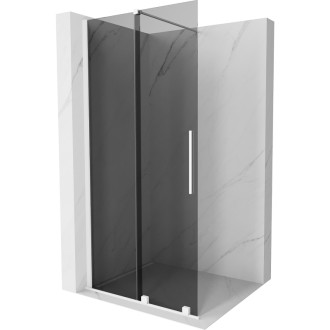 Mexen Velar posuvná sprchová zástěna 75 x 200 cm, grafit 8 mm, bílá - 871-075-000-43-20