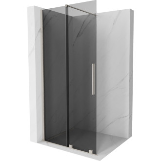 Mexen Velar posuvná sprchová zástěna 85 x 200 cm, grafit 8 mm, kartáčovaný nikl - 871-085-000-43-97
