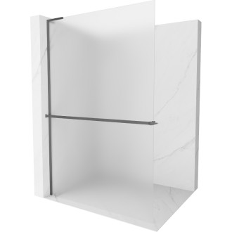 Mexen Kioto+ L Sprchová zástěna s policí 80 x 200 cm, matná, stříbrná - 800-080-123-95-30