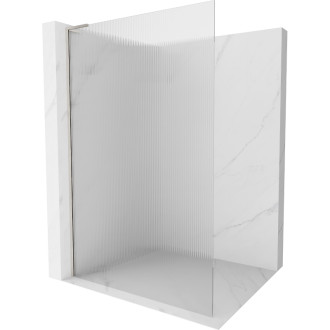 Mexen Kioto L Sprchová zástěna 90 x 200 cm, pruhy, kartáčovaný nikl - 800-090-103-97-09