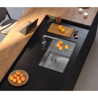 Ocelový dřez ANTHONY 80 BRUSH NICKEL