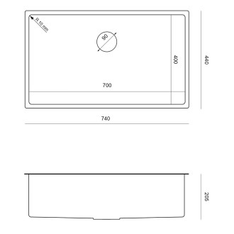 Ocelový dřez ANTHONY 80 BRUSH NICKEL