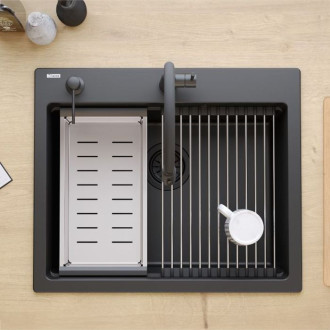 Granitový dřez KURT 110 WORKSTATION Black