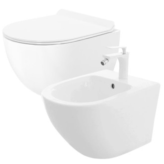 Rea REA Set WC závěsné mísy + bidetu CARTER bílý KPL-C1400 KPL-C1400