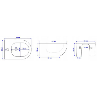Set WC závěsné mísy + bidetu CARTER bílý