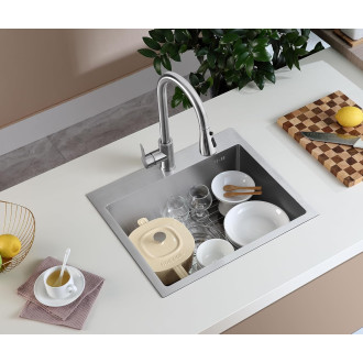 Ocelový dřez Leo 50 BRUSH NICKEL