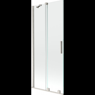 Mexen Velar posuvná vanová zástěna se 2 křídly 80 x 150 cm, průhledná, kartáčovaný nikl - 896-080-000-01-97