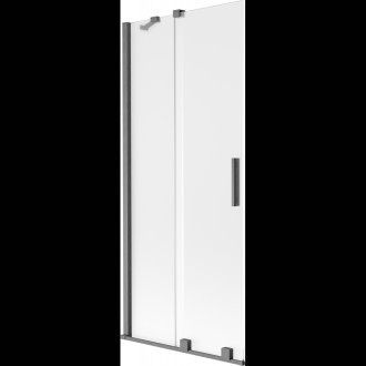 Mexen Velar posuvná vanová zástěna se 2 křídly 80 x 150 cm, mlhavá, kartáčovaná pistolově šedá - 896-080-000-31-66