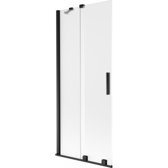 Mexen Velar 2dílná posuvná vanová zástěna 80 x 150 cm, matná, černá - 896-080-000-31-70