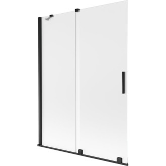 Mexen Velar 2dílná posuvná vanová zástěna 130 x 150 cm, matná, černá - 896-130-000-31-70
