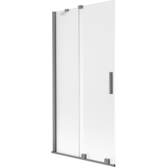 Dvoudílná posuvná vanová zástěna Mexen Velar 95 x 150 cm, matná, stříbrná - 896-095-000-31-95