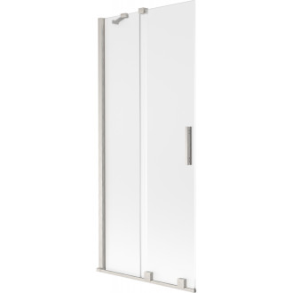 Dvoudílná posuvná vanová zástěna Mexen Velar 80 x 150 cm, matná, kartáčovaný nikl - 896-080-000-31-97