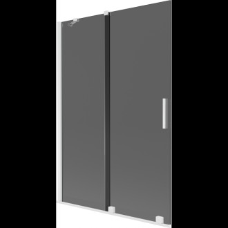 Mexen Velar posuvná vanová zástěna se 2 křídly 120 x 150 cm, grafitová, bílá - 896-120-000-41-20