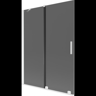 Mexen Velar posuvná vanová zástěna se 2 křídly 130 x 150 cm, grafitová, bílá - 896-130-000-41-20