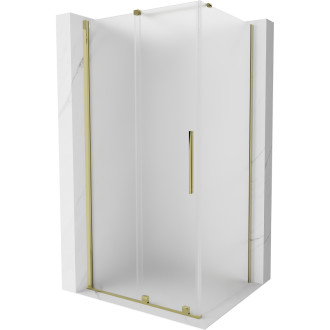 Posuvný sprchový kout Mexen Velar 90 x 75 cm, matná, zlatá - 871-090-075-31-50