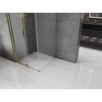 Posuvný sprchový kout Mexen Velar 90 x 90 cm, matná, zlatá - 871-090-090-31-50