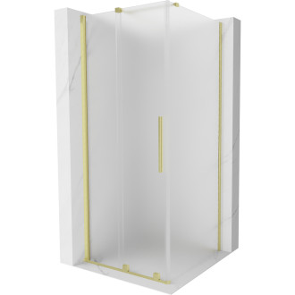 Posuvný sprchový kout Mexen Velar 100 x 100 cm, matná, kartáčované zlato - 871-100-100-31-55