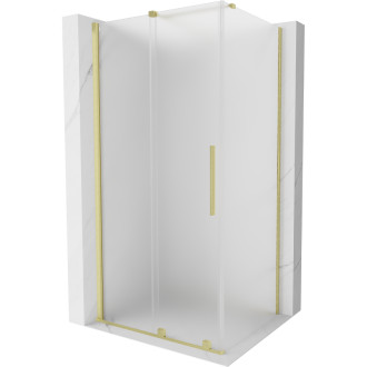 Posuvný sprchový kout Mexen Velar 120 x 80 cm, matná, kartáčované zlato - 871-120-080-31-55